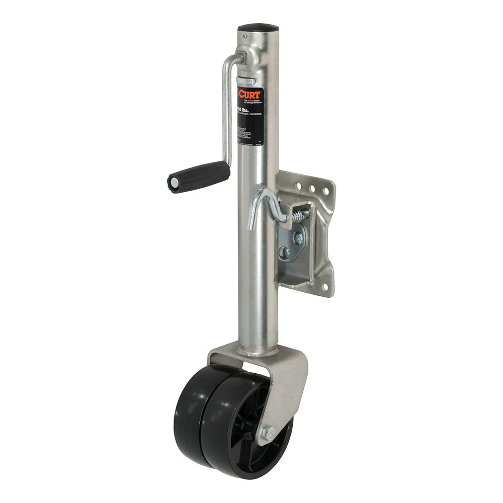 CURT Marine Jack w/Dual 6* Wheel - 1,500 lbs - Adjust Vertically 10"