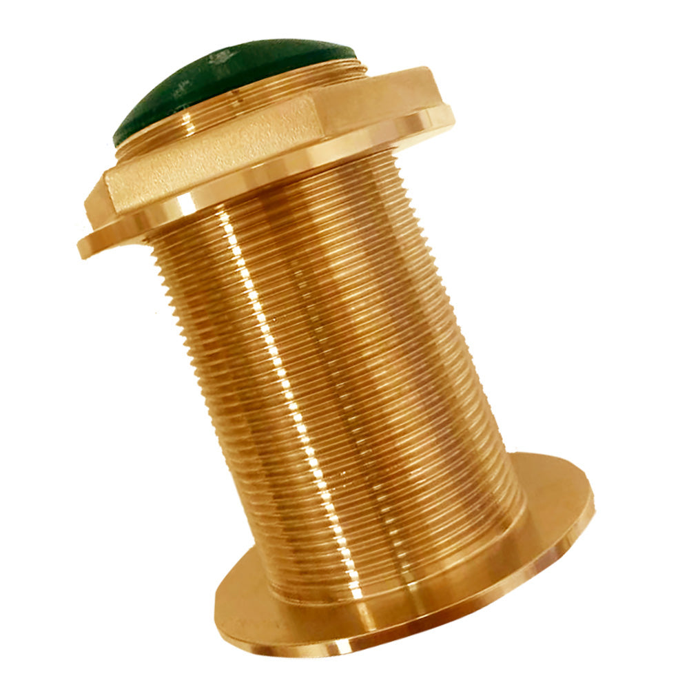 Echonautics Bronze Low-Profile Thru-Hull Low-Frequency CHIRP Transducer - 300W, 18? Tilt, 40-75kHz