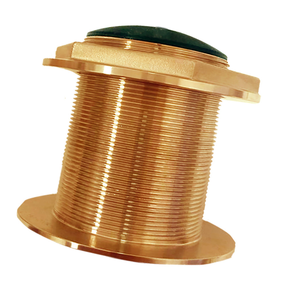 Echonautics Bronze Low-Profile Thru-Hull High-Frequency CHIRP Transducer - 1kW, 18? Tilt, 130-210kHz