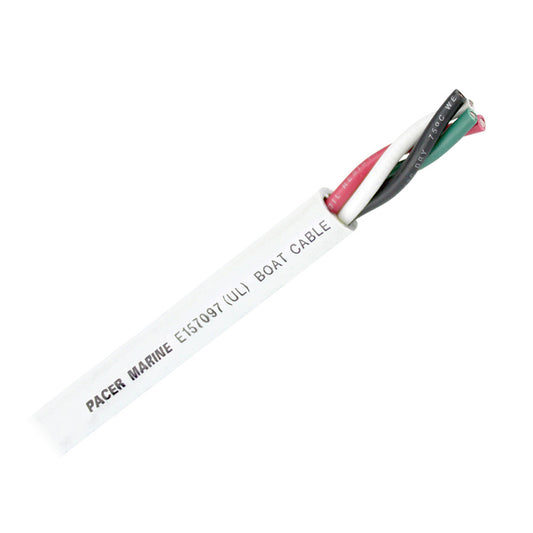 Pacer Round 4 Conductor Cable - 100' - 8/4 AWG - Black, Red, Green, & White