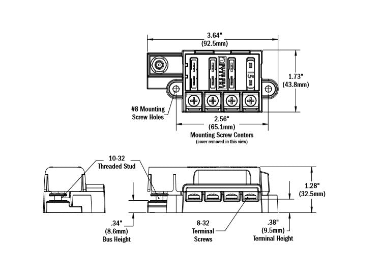 Blue Sea 5045 4-Circuit Fuse Block ST ATO/ATC with Cover