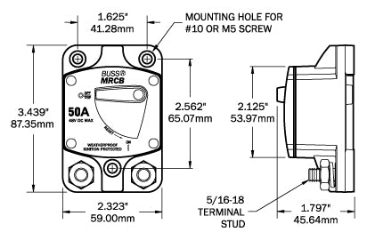 Blue Sea 187-Series 40 Amp Circuit Breaker Surface Mount