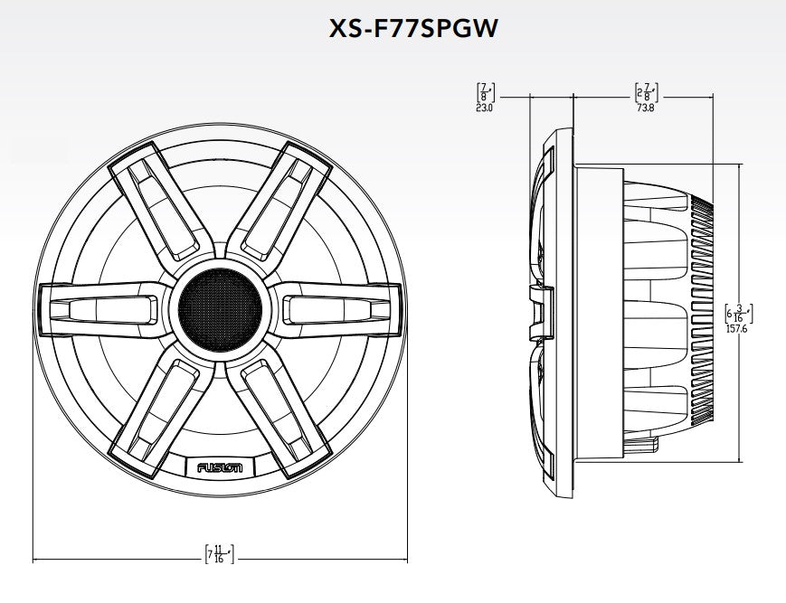 Fusion XS-F77SPGW 7.7" Speaker With Sport Grille