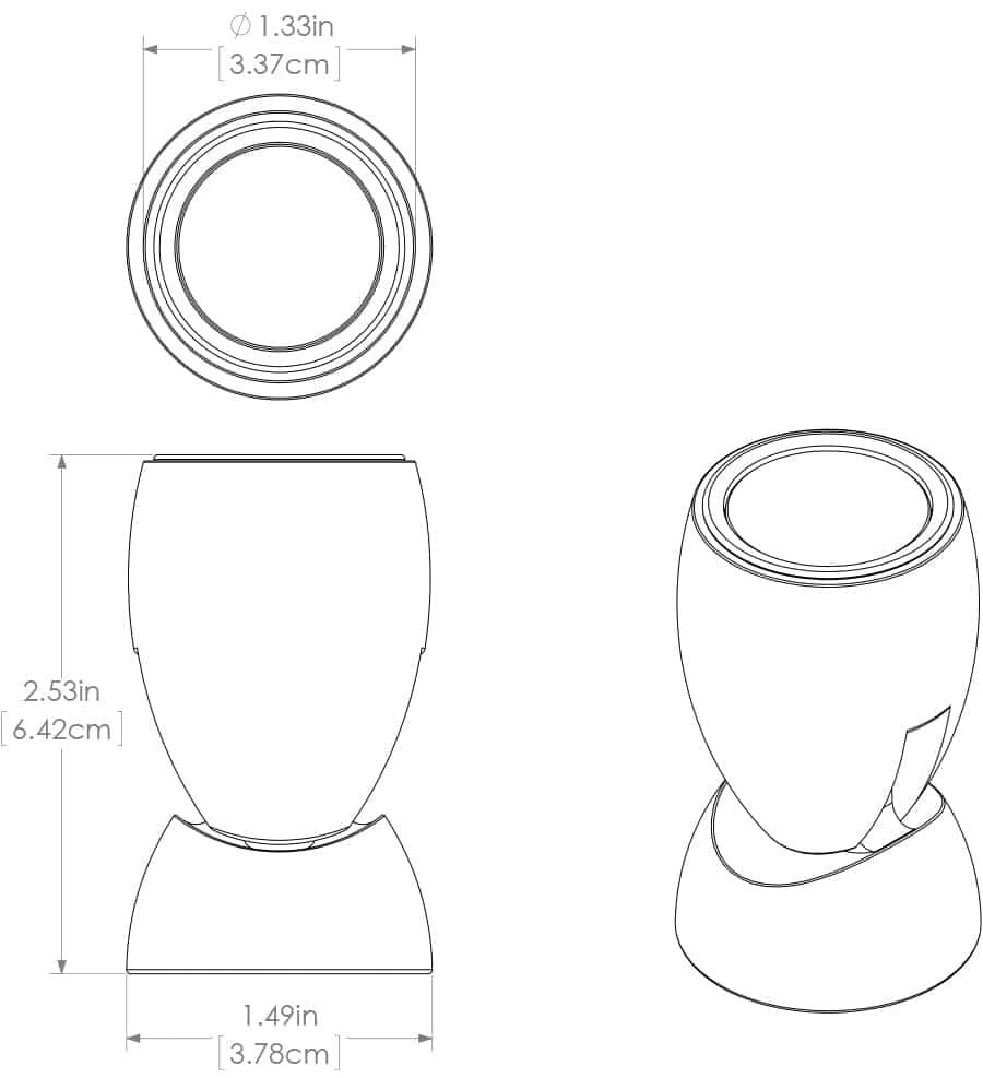 Lumitec GAI2 Positionable Warm White LED Light Brushed Housing 12/24vDC