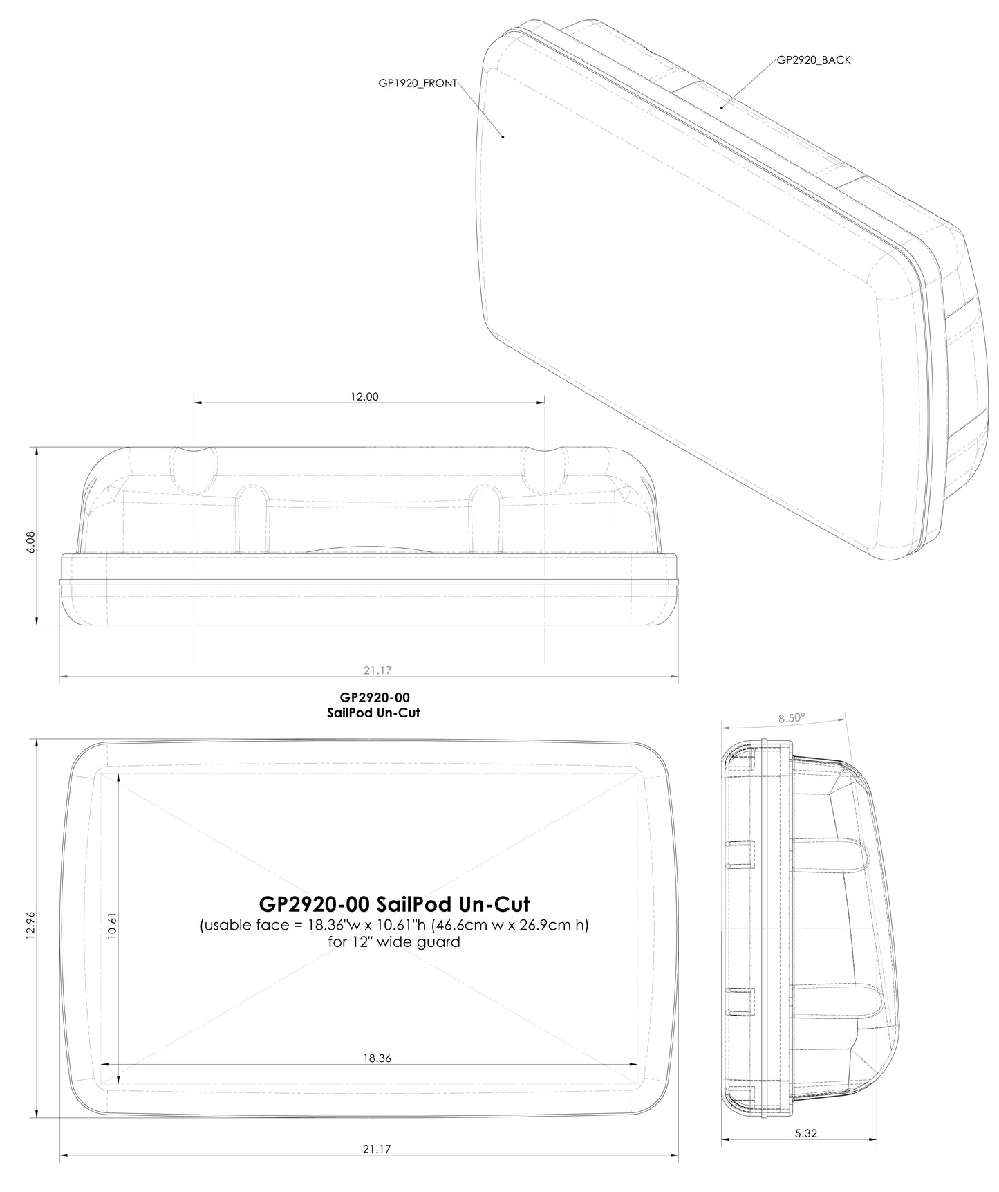 NAVPOD GP2920-03 SailPod for Simrad NSS16 evo3