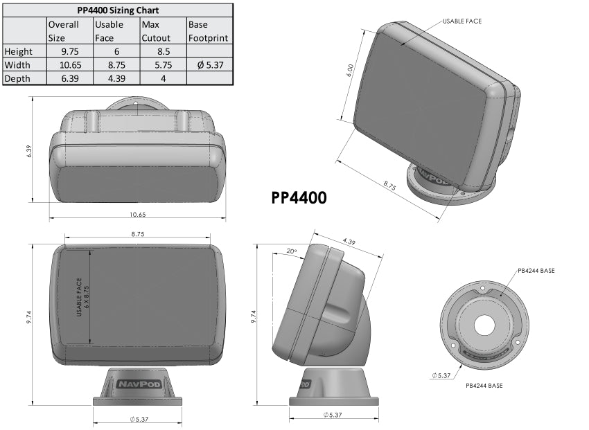 Navpod PP4407 PowerPod for Simrad NSS7