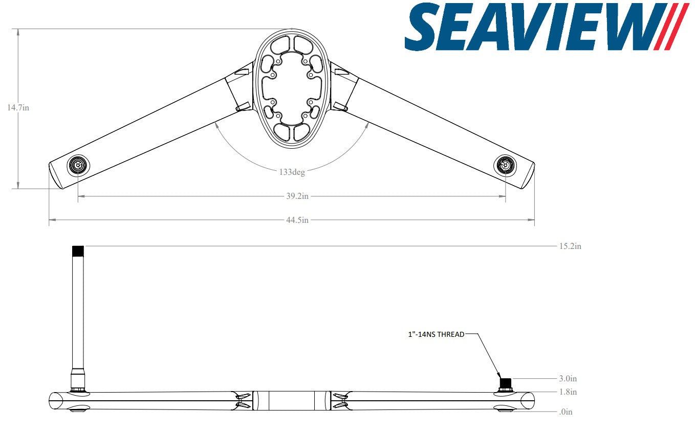 Seaview SP2MODV2 Spreader Kit For Mounts Ending in M2