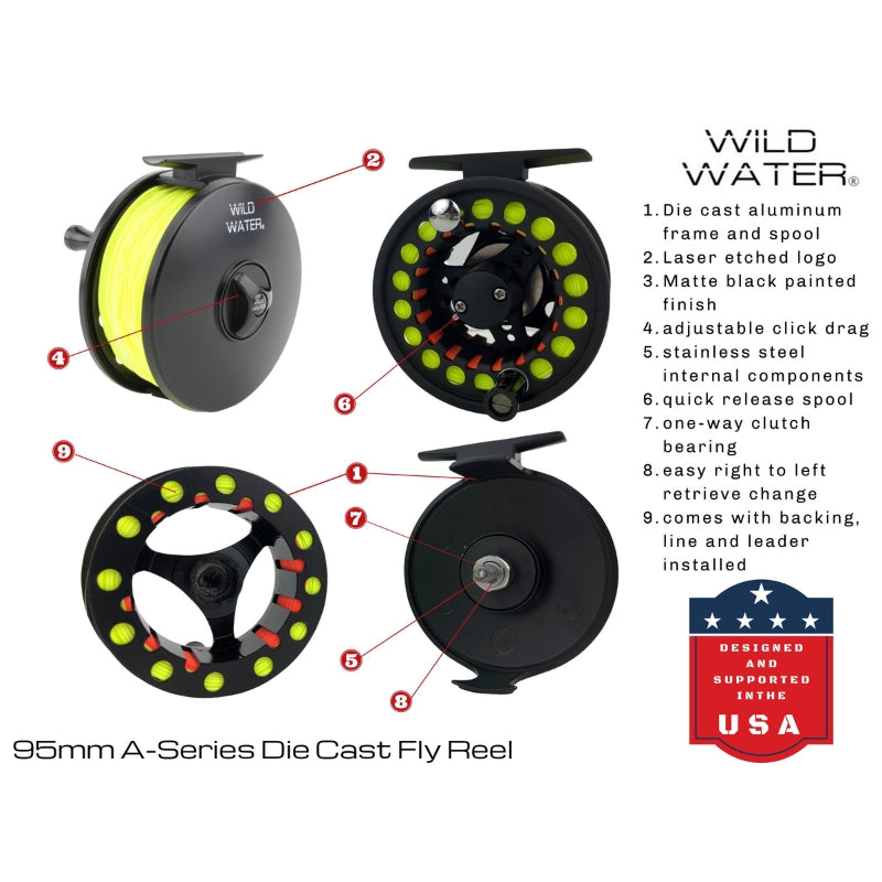 Deluxe Fly Fishing Kit, 7/8wt Rod | 9ft | 4piece | Wild Water Fly Fishing