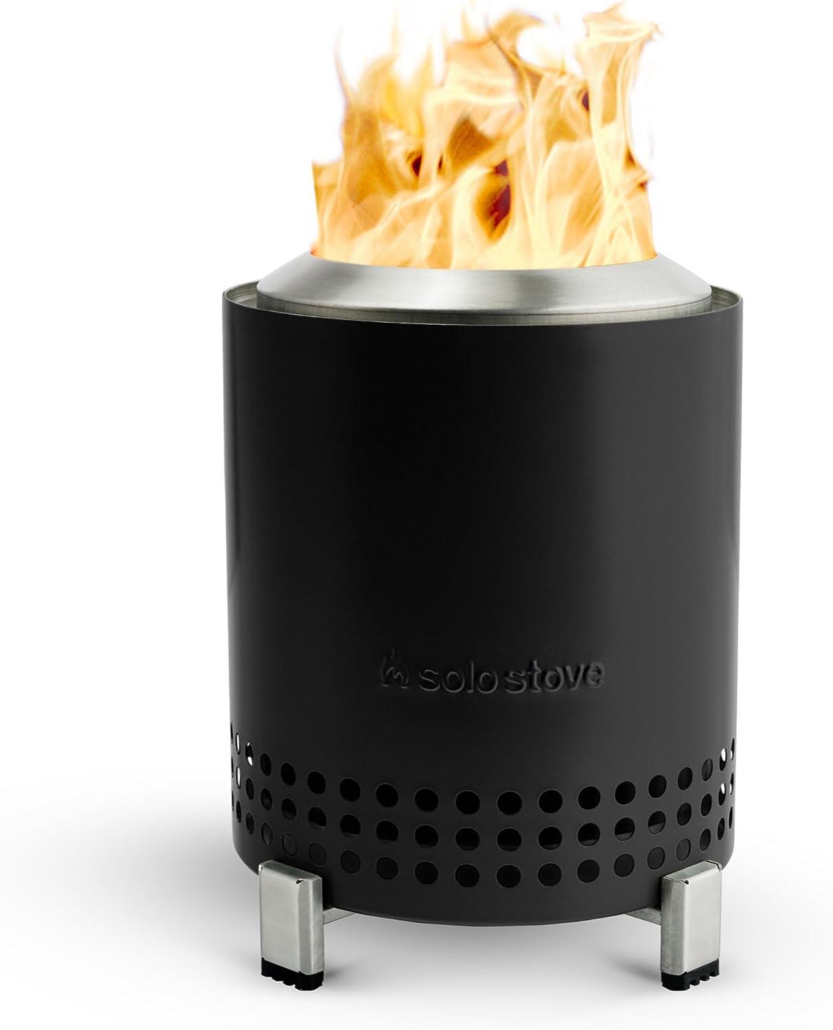 Solo Stove Mesa Tabletop Fire Pit with Stand | Low Smoke Outdoor Mini Fire for Urban & Suburbs | Fueled by Pellets or Wood