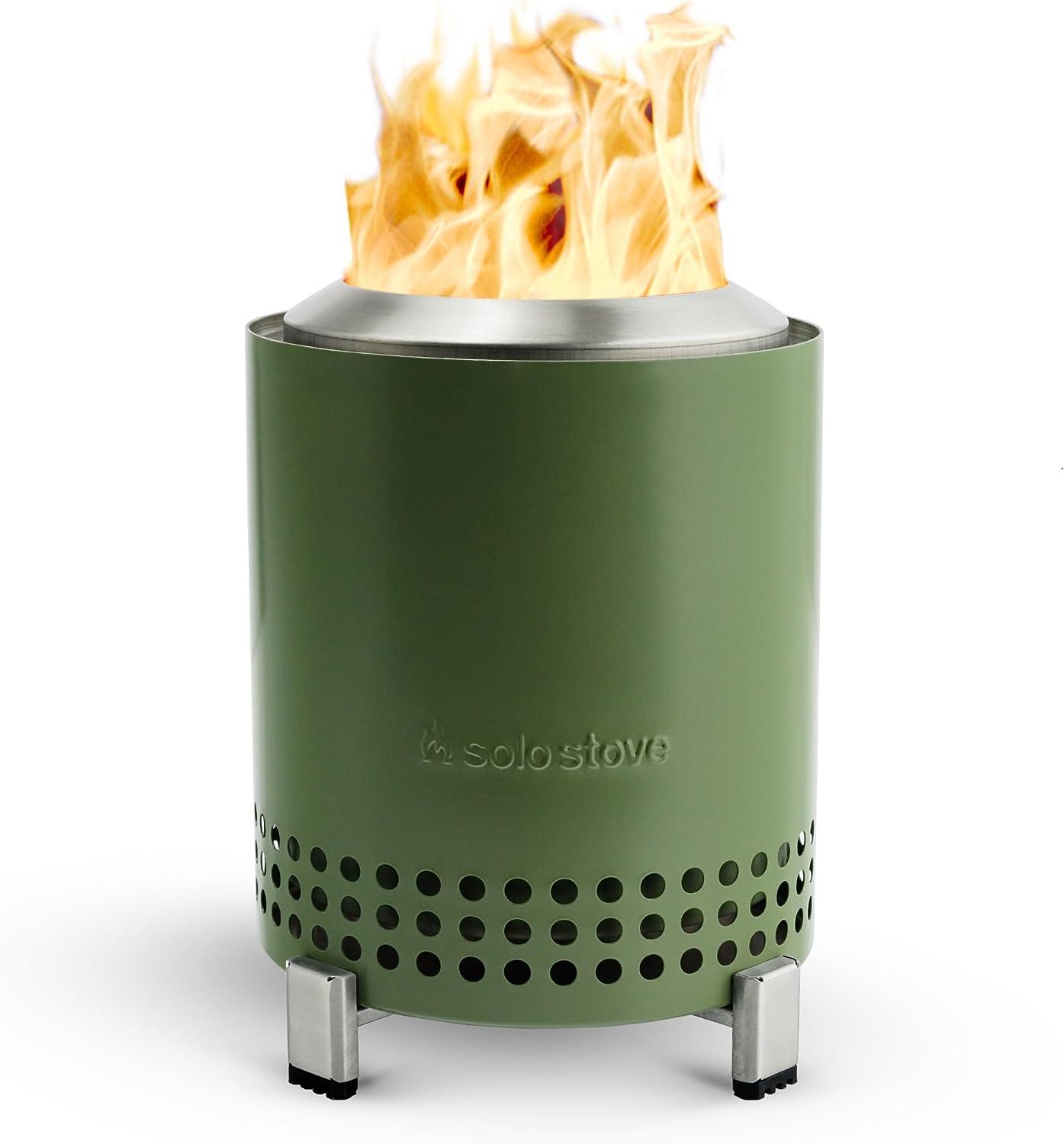 Solo Stove Mesa Tabletop Fire Pit with Stand | Low Smoke Outdoor Mini Fire for Urban & Suburbs | Fueled by Pellets or Wood