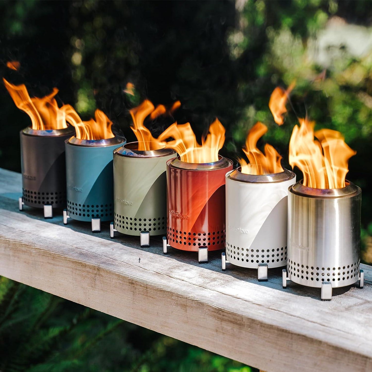 Solo Stove Mesa Tabletop Fire Pit with Stand | Low Smoke Outdoor Mini Fire for Urban & Suburbs | Fueled by Pellets or Wood