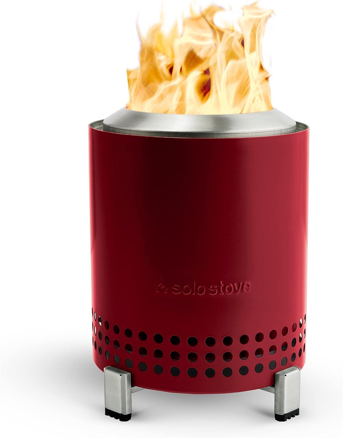 Solo Stove Mesa Tabletop Fire Pit with Stand | Low Smoke Outdoor Mini Fire for Urban & Suburbs | Fueled by Pellets or Wood