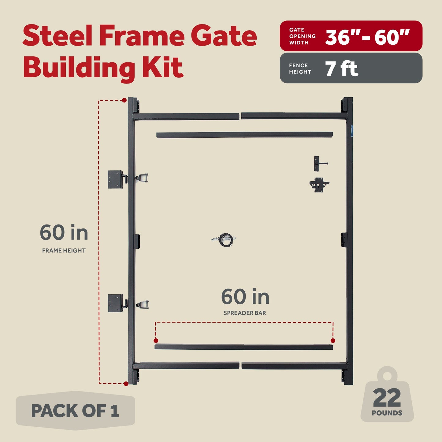Adjust-A-Gate Gate Building Kit, 60"-96" w/ Gate Building Kit, 36"-60"
