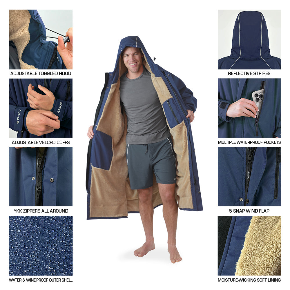 NIXY Oversize Changing Parka - Unisex, 100% Recycled Premium Materials Waterproof And Windproof For Sports And Adventure Green Xl Xxl