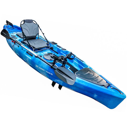11' Rubicon Fin Pedal Drive Fishing Kayak | 501lbs capacity | oceans lakes rivers