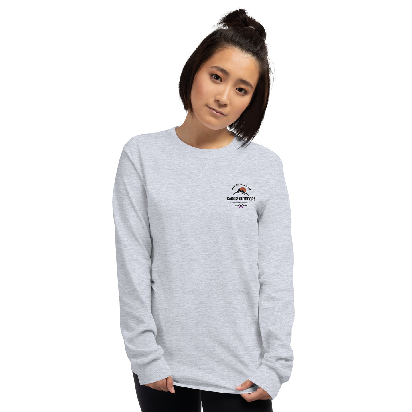 Caddis Long Sleeved T-Shirt - Adventure Awaits - Black Lettering