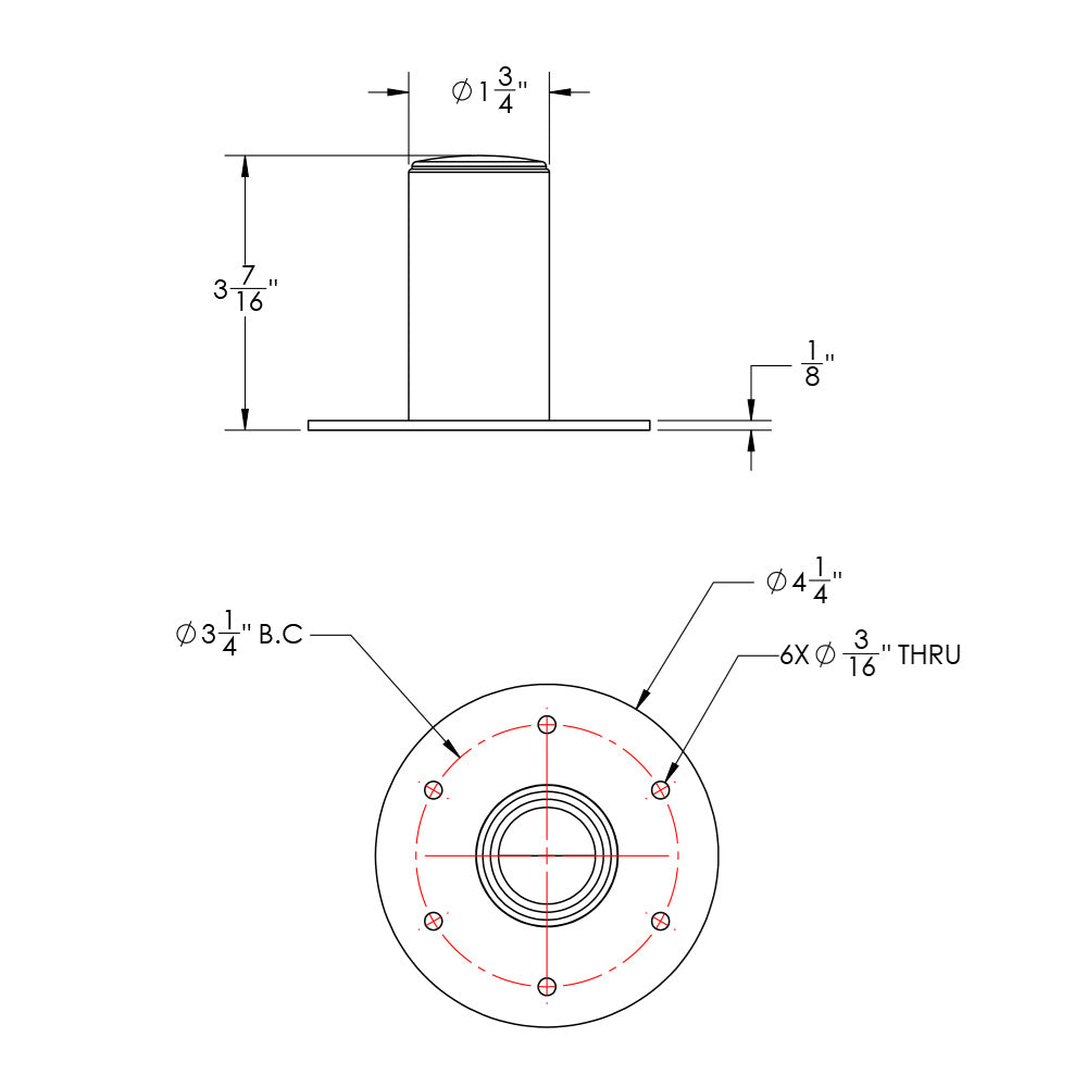 TACO ShadeFin Mini Deck Mount w/Backing Plate [T10-4000-8]