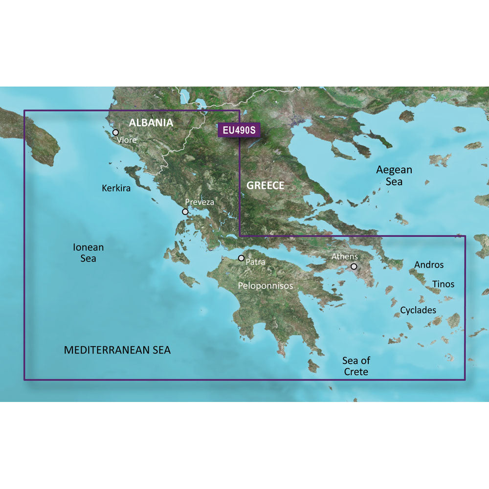 Garmin BlueChart? g3 Vision? HD - VEU490S - Greece West Coast & Athens - microSD*/SD*