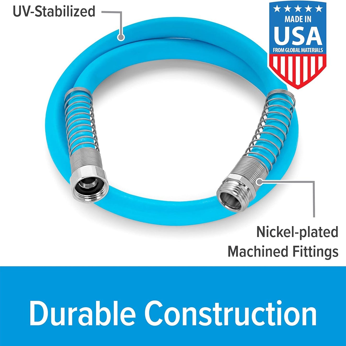 Camco EvoFlex 4 Foot Flexible PVC Drinking Water Hose for RV and Marine Use