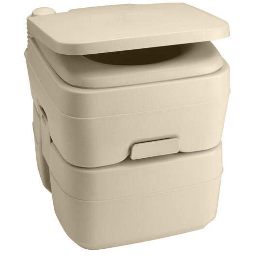 Dometic 965 Portable Toilet w/Mounting Brackets- 5 Gallon - Parchment