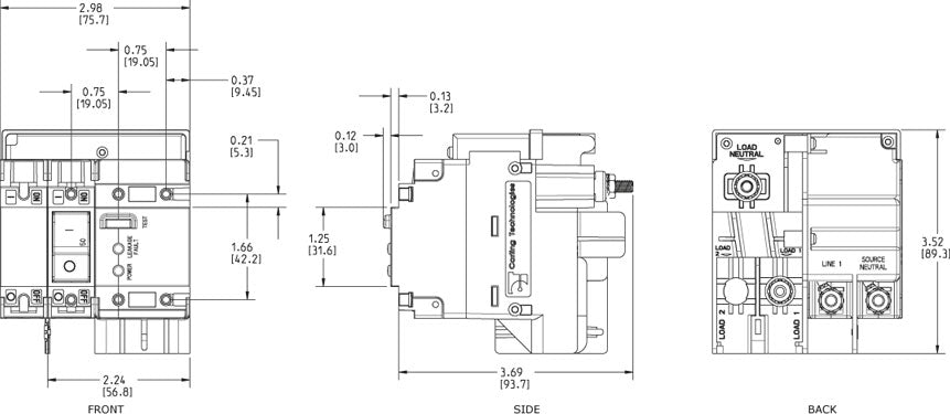 Blue Sea C-Series ELCI 50A 120v AC Double Pole Main Circuit Breaker