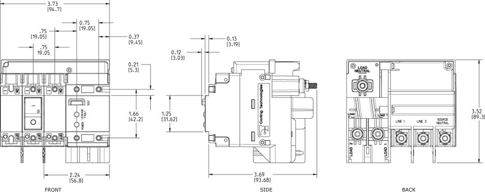 Blue Sea C-Series ELCI 50A 120/240v AC Double Pole Main Circuit Breaker