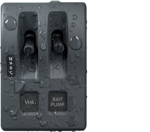 Blue Sea Weather Deck Panel 12v 2 Gang Switch Panel