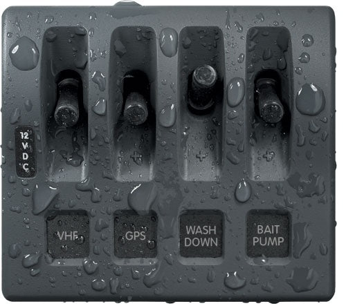 Blue Sea Weather Deck Panel 12v 4 Gang Switch Panel