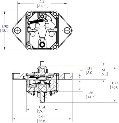 Blue Sea 285-Series 25 Amp Circuit Breaker Panel Mount
