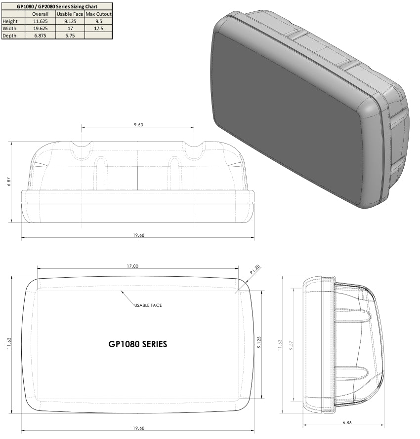 Navpod GP1080-20 SystemPod for Simrad NSS9 evo2