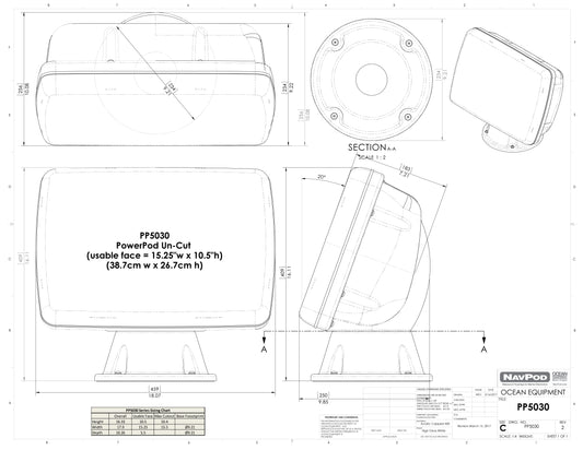 Navpod PP5031 PowerPod for Raymarine C120W/E120W