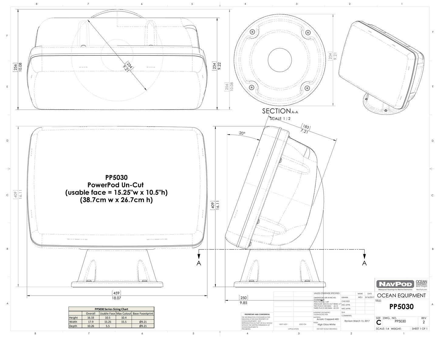 Navpod PP5036 PowerPod for Furuno NavNet TZtouch 14.1
