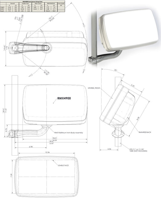 NAVPOD RMX4900-14 Railmount for Humminbird SOLIX 10