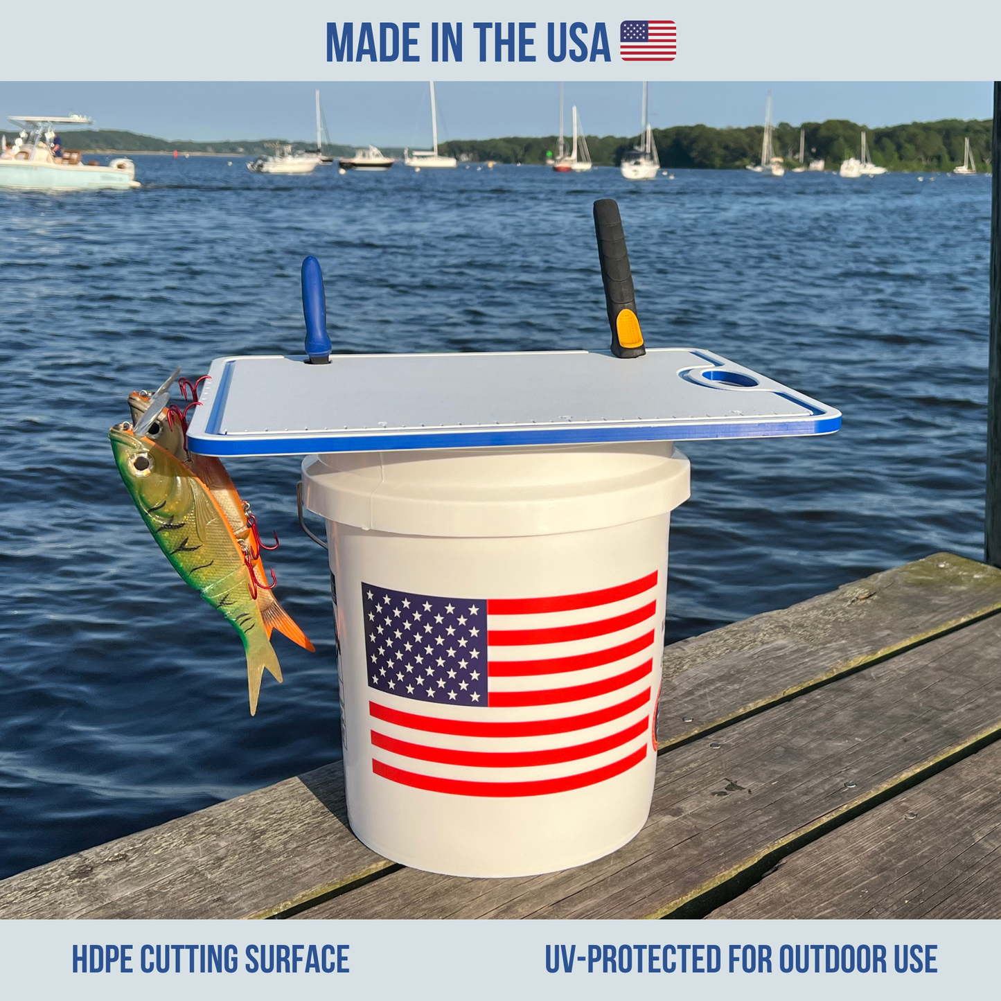 Made in the USA | Premium Bucket or Cooler Fishing Cutting Board
