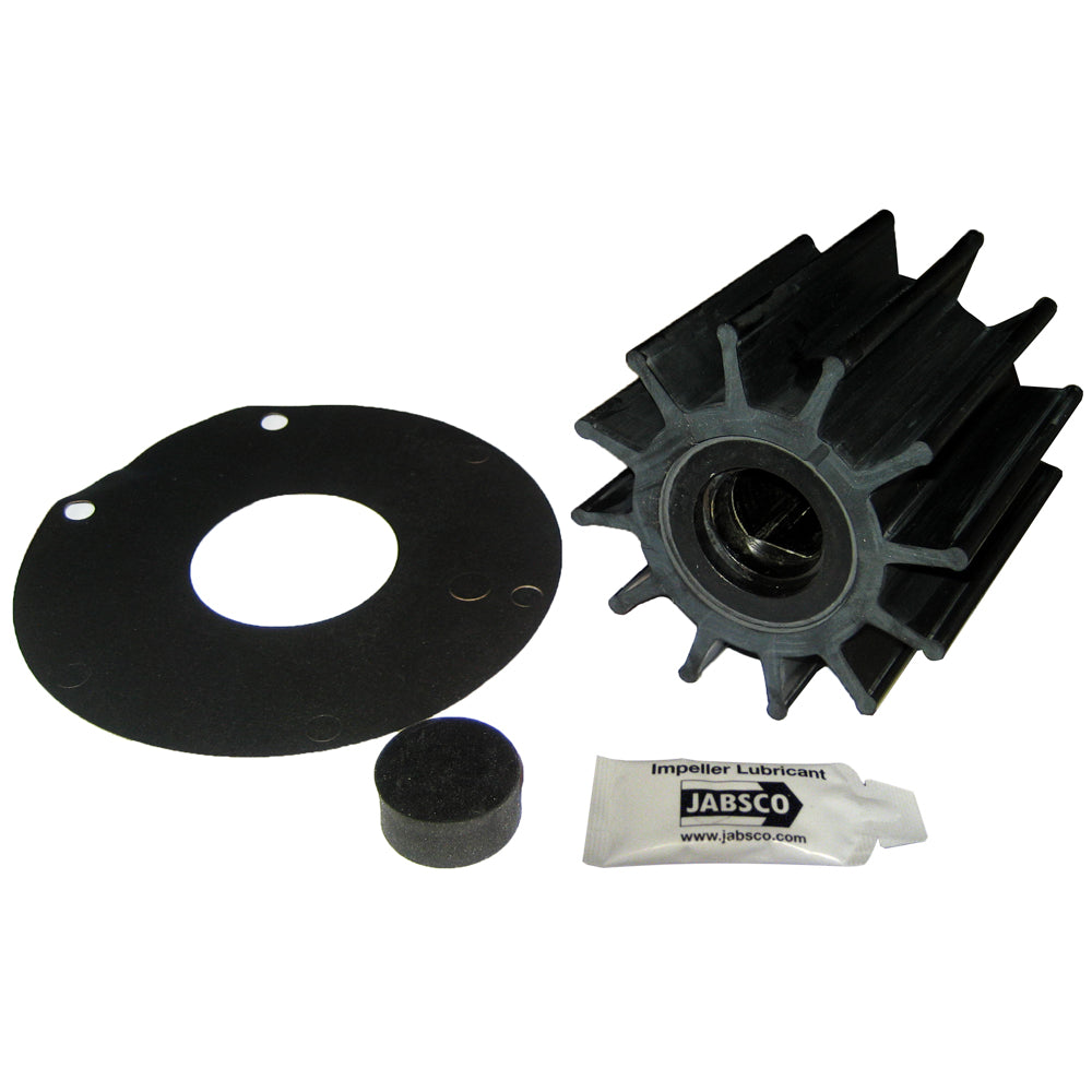 Jabsco Impeller Kit - 12 Blade - Neoprene - 3-?" Diameter - Plastic Insert - Double Flat Drive