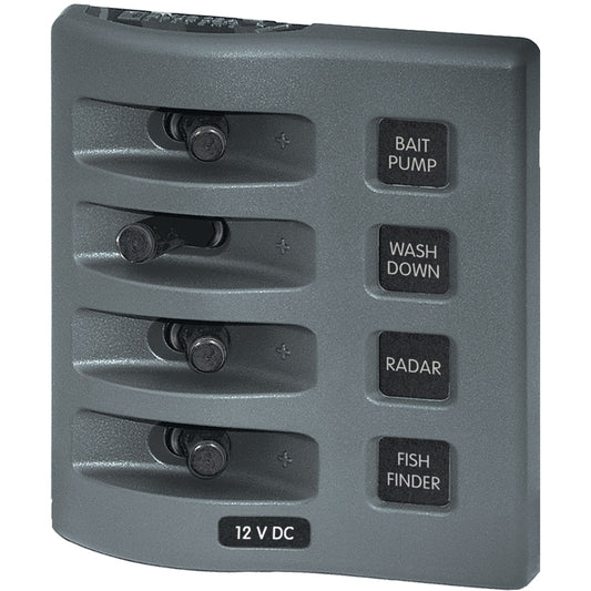 Blue Sea Weather Deck Panel 12v 4 Gang Switch Panel