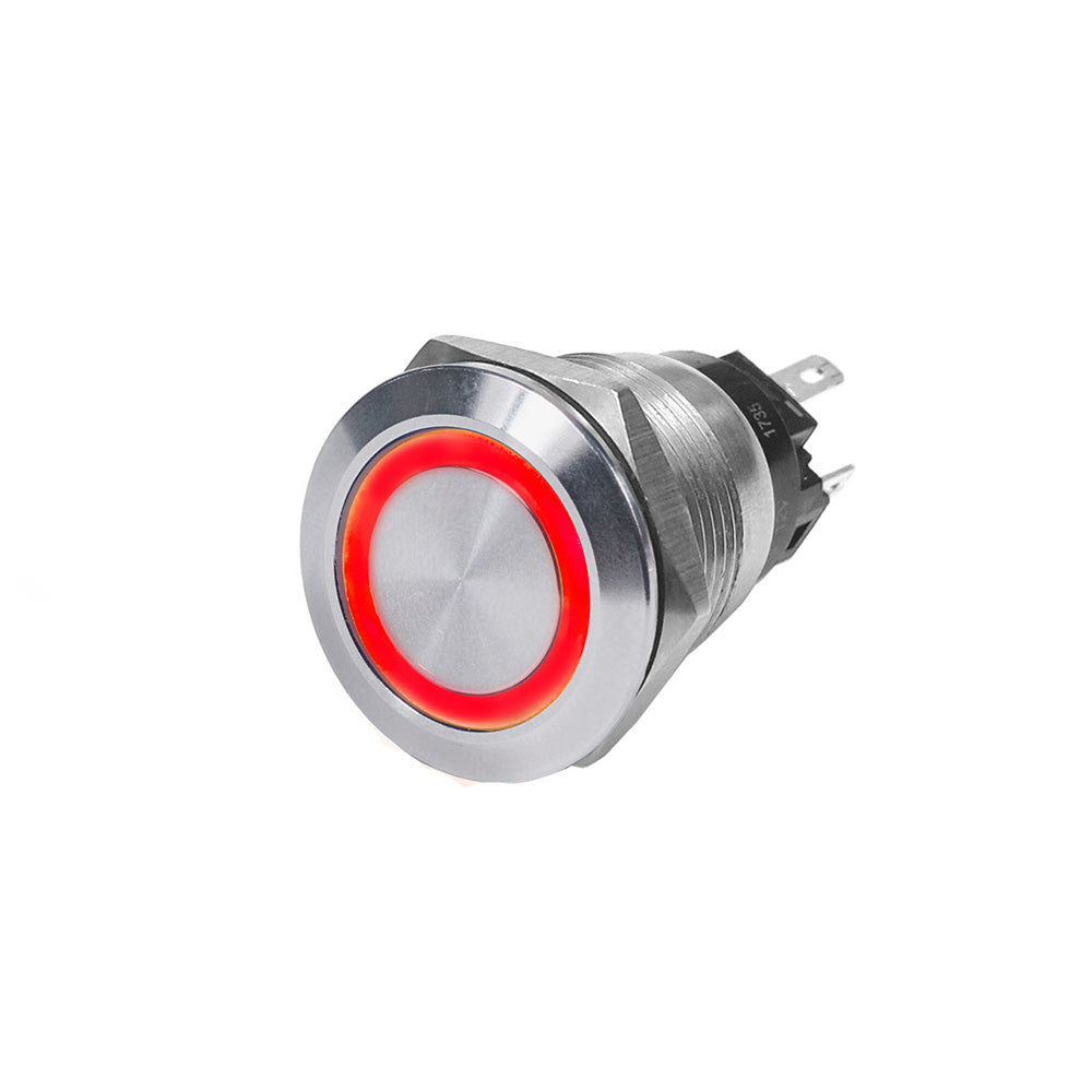 Blue Sea 4162 10A Push Button LED Ring Switch Off-On Red