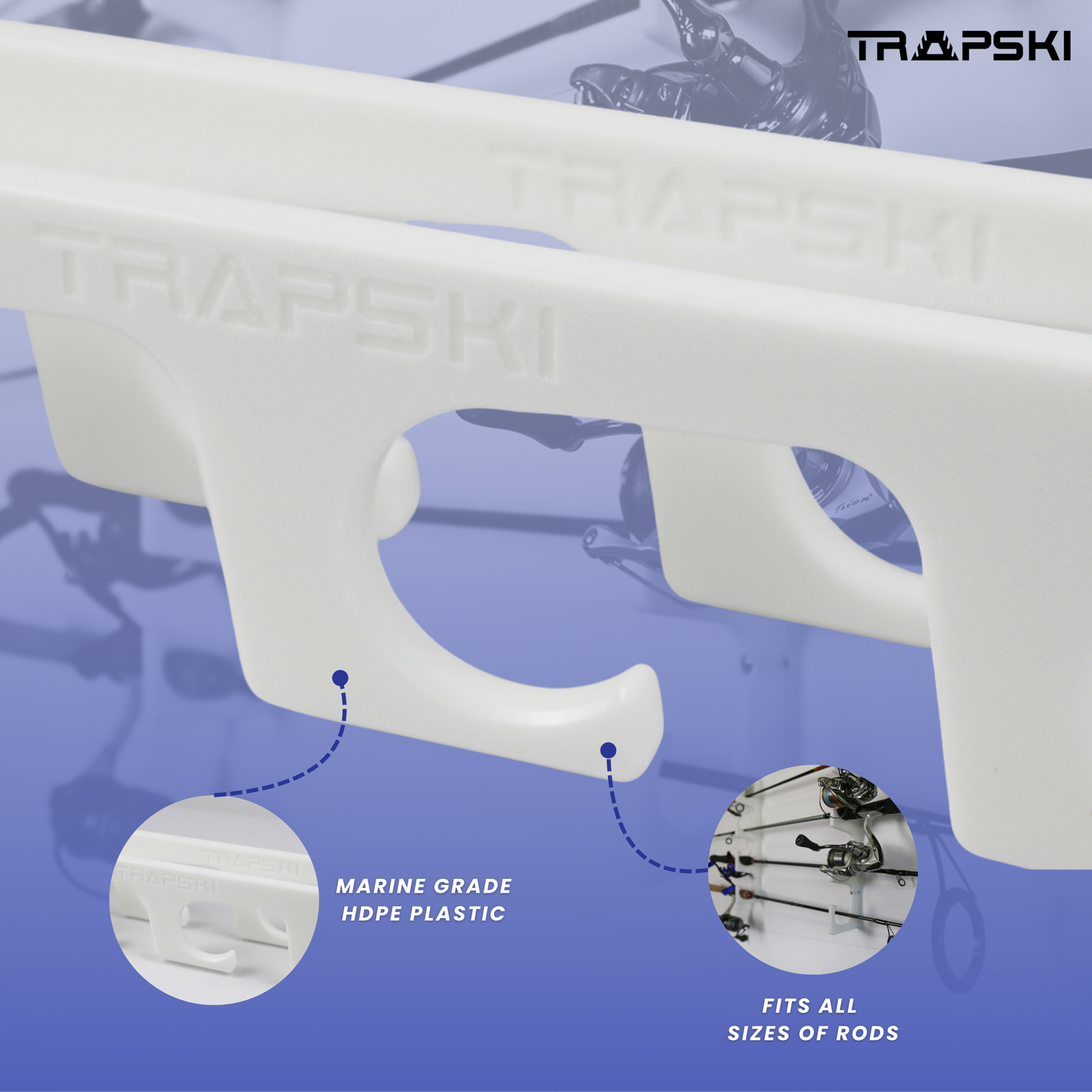 Made in the USA Fishing Rod Rack | Wall or Ceiling Mounted