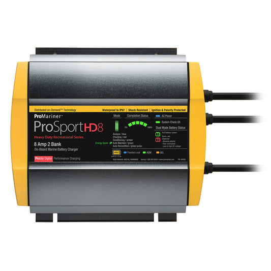 ProMariner ProSport HD 8 Gen4 8 Amp Battery Charger 12/24v 2 Bank 120v Input