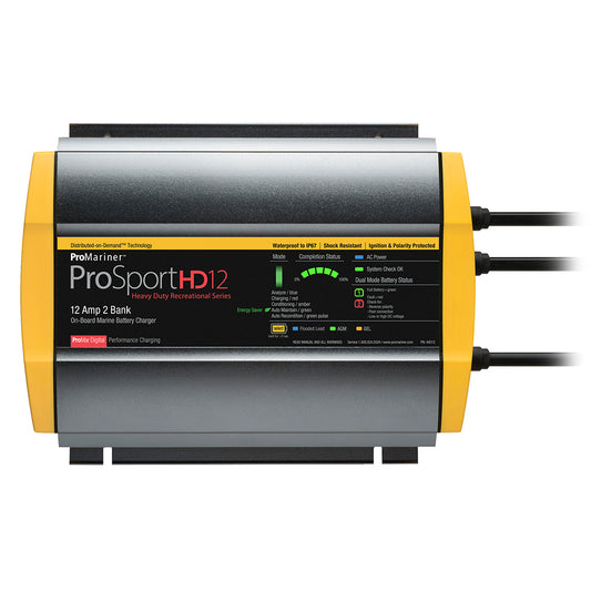 ProMariner ProSport HD 12 Gen4 12 Amp Battery Charger 12/24v 2 Bank 120v Input