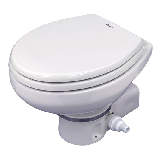 Dometic MasterFlush 7160 White Electric Macerating Toilet - 12V w/Orbit Base & Raw Water Flush