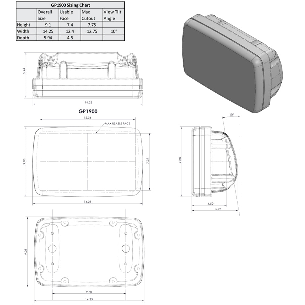 NavPod SailPod Pre-Cut f/Garmin echoMAP Plus 92sv, 93sv, 94sv & 95sv f/9.5* Wide Guard