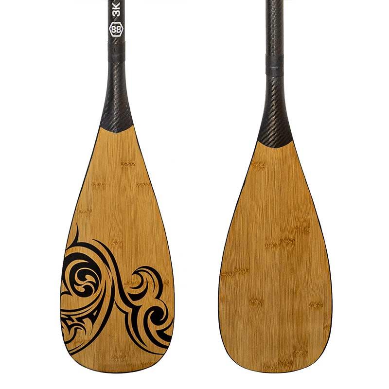 NIXY 3-Piece Adjustable 100% Carbon Fiber SUP Pro Paddle with Bamboo