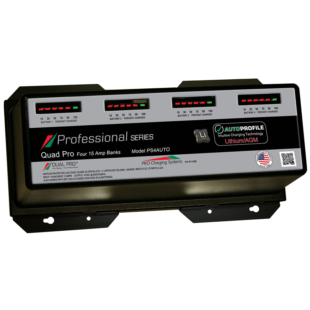 Dual Pro PS4AUTO Battery Charger, Auto Profille 4 Bank 60 Amps