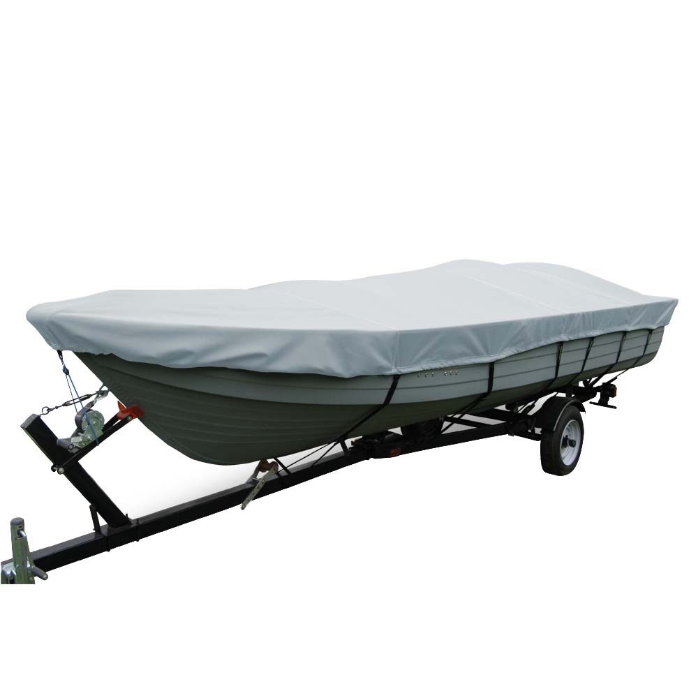 Carver Poly-Flex II Wide Series Styled-to-Fit Boat Cover f/12.5' V-Hull Fishing Boats Without Motor - Grey