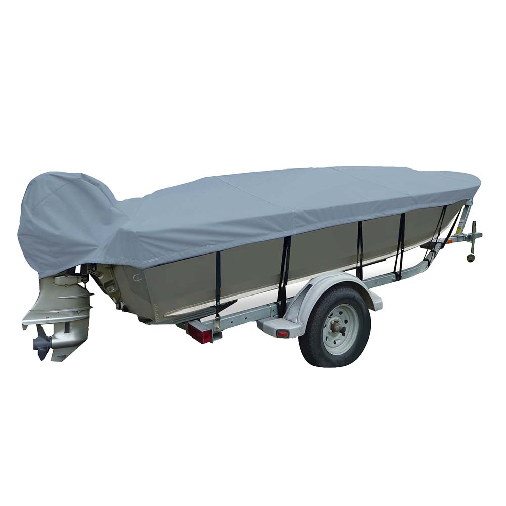 Carver Poly-Flex II Wide Series Styled-to-Fit Boat Cover f/15.5' V-Hull Fishing Boats - Grey