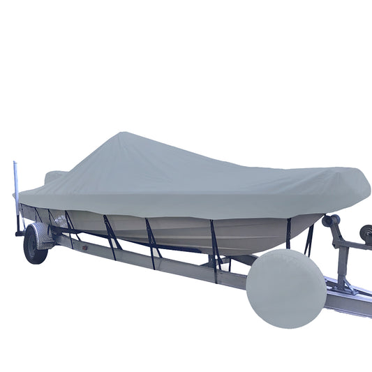 Carver Poly-Flex II Styled-to-Fit Boat Cover f/16.5' V-Hull Center Console Shallow Draft Boats - Grey