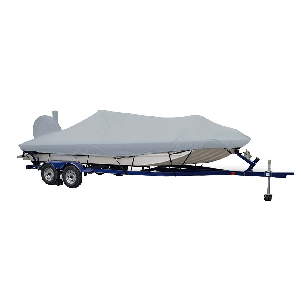 Carver Sun-DURA? Extra Wide Series Styled-to-Fit Boat Cover f/18.5' Aluminum Modified V Jon Boats - Grey