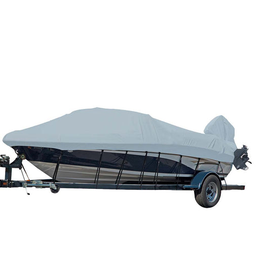 Carver Sun-DURA? Styled-to-Fit Boat Cover f/14.5' V-Hull Runabout Boats w/Windshield & Hand/Bow Rails - Grey