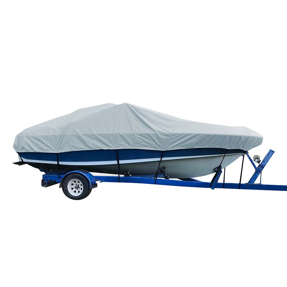 Carver Sun-DURA? Styled-to-Fit Boat Cover f/18.5' V-Hull Low Profile Cuddy Cabin Boats w/Windshield & Rails - Grey